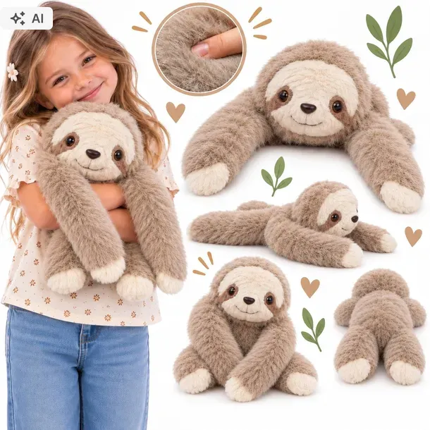 MIŚ OBCIĄŻENIOWY LENIWIEC MASKOTKA PRZYTULANKA SENSORYCZNA 50 CM 700g