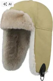 czapka-zimowa-uszatka-z-futerkiem-zimowa-bezowa
