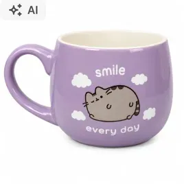 kubek-ceramiczny-kot-kotek-pusheen-smile-every-day-300ml-fioletowy-kubeczek