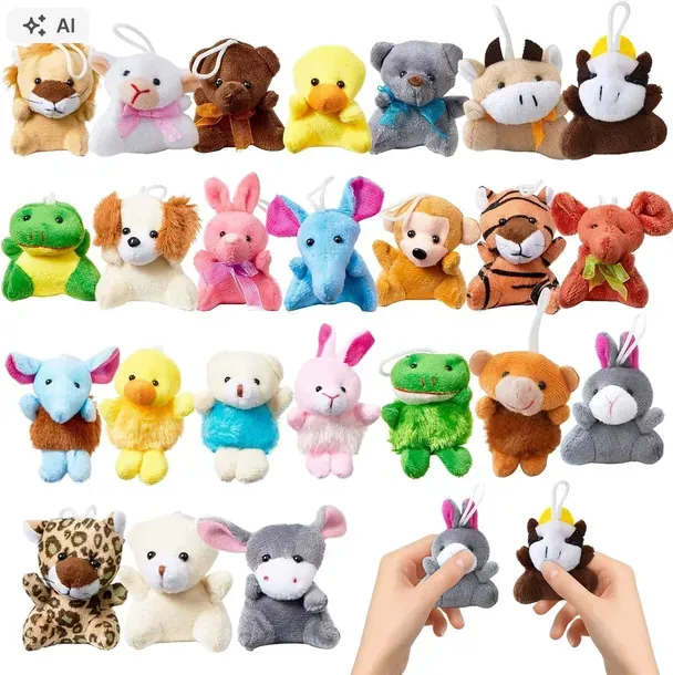 24x MINI PLUSZAKI ZAWIESZKI DO KLUCZY PLECAKÓW BRELOCZKI UPOMINIKI R131
