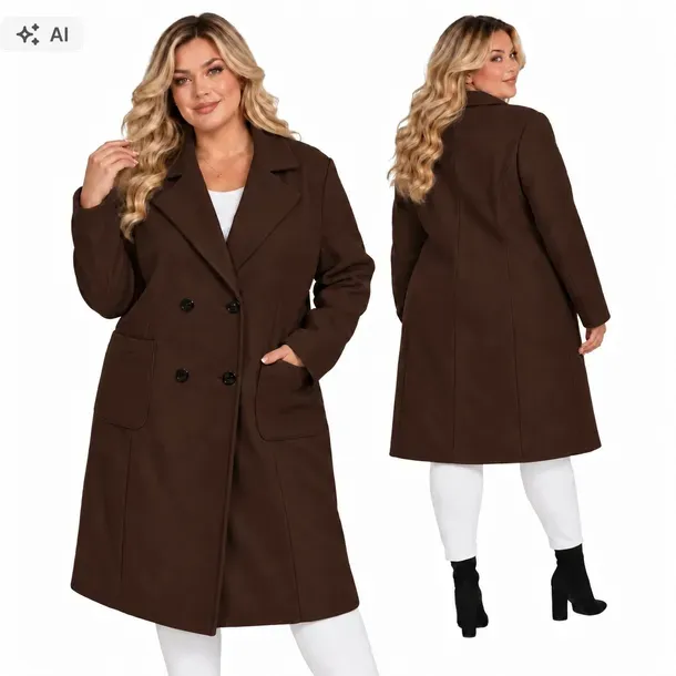 Płaszcz Damski dark Klasyczny Elegancja w Nowoczesnym Wydaniu 48 50 4xl 5