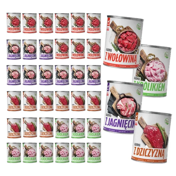 TufTuf mokra karma dla psa Mix Smaków puszka 36x800g Mielonka