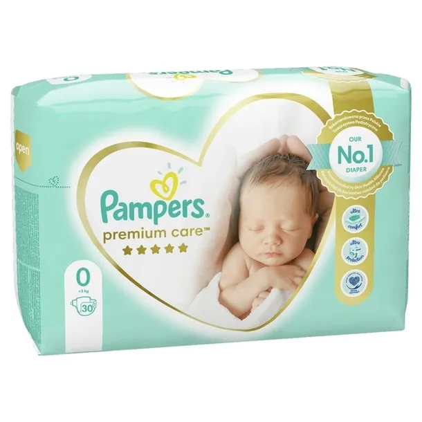 Pieluchy PAMPERS Premium Care dla niemowląt wcześniaków rozmiar 0 30szt
