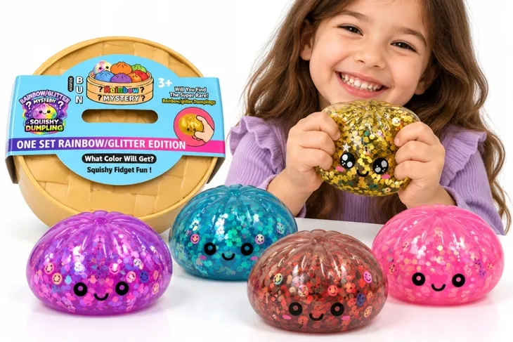 ZABAWKA GNIOTEK SENSORYCZNY PIEROŻEK SQUISHY BUN OWOCOWY BROKATOWY