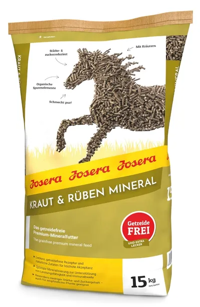 Josera Kraut & Rüben Mineral 15kg Minerały bez zbóż, witaminy dla konia koń