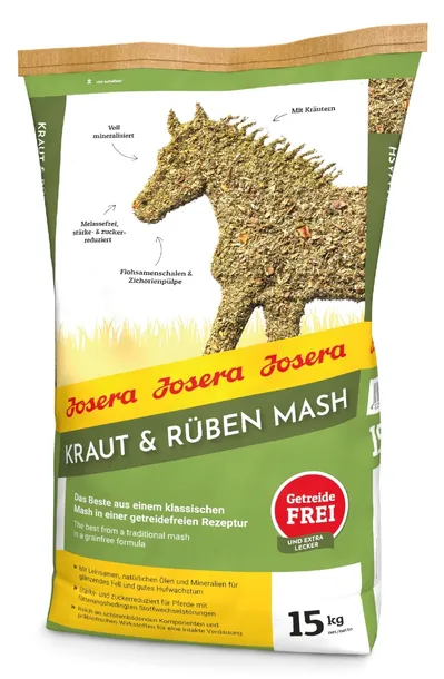 Josera Kraut & Rüben Mash 15kg Mesz bez zbóż, ziołowy posiłek dla konia Koń