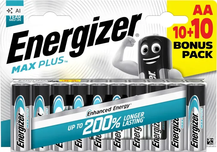 20x Bateria ENERGIZER Max Plus LR6 AA R6 EP91 1,5V
