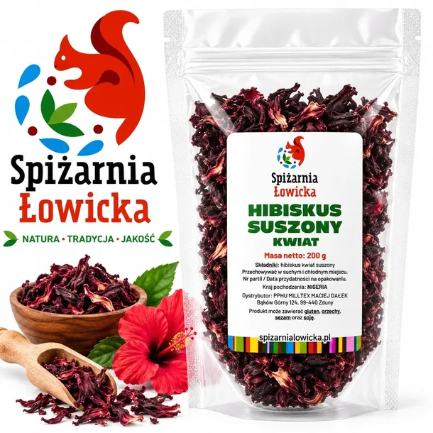 Hibiskus suszony kwiat 200g - wysoka jakość