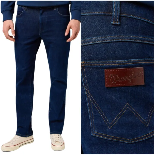 Spodnie jeansowe Wrangler Larston slim Dark Wash elastyczne zwężane W33 L32