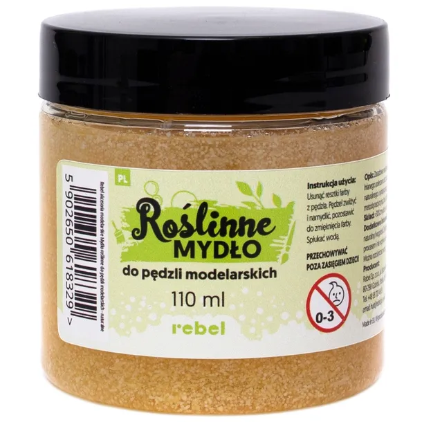 ROŚLINNE MYDŁO MYDEŁKO DO PĘDZLI MODELARSKICH WEGAŃSKIE