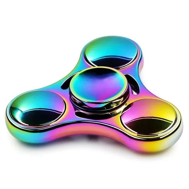 SPINNER FIDGET HAND METALOWY SPINER TĘCZOWY POŁYSK ANTYSTRESOWY ZABAWKA