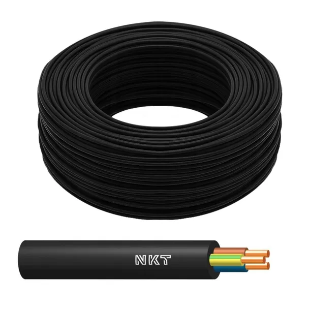 KABEL ZIEMNY YKY 3x1,5 żo okrągły przewód czarny 0,6/1kV za metr