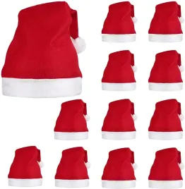 12x-czapka-mikolaja-przebranie-z-pomponem-kostium