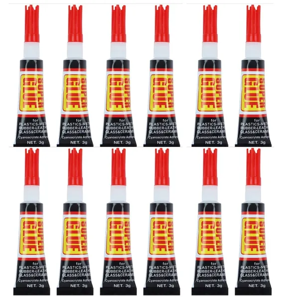 KLEJ SUPER GLUE SUPER MOCNY UNIWERSALNY 12SZT. W ZESTAWIE
