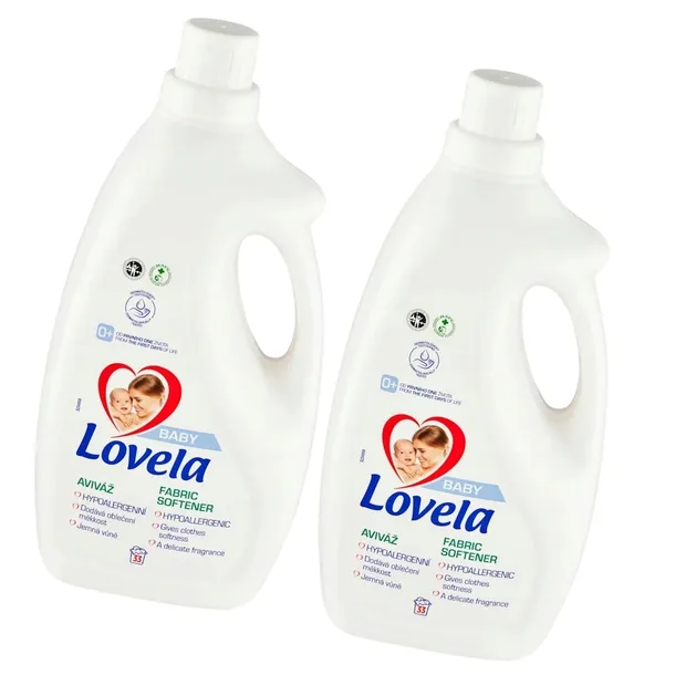 2x Płyn do płukania ubranek LOVELA Baby hipoalergiczny 33 prania 2 L