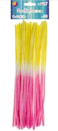 druty-druciki-kreatywne-dekoracyjne-pluszowe-ombre-rozowo-zolte-40-sztuk