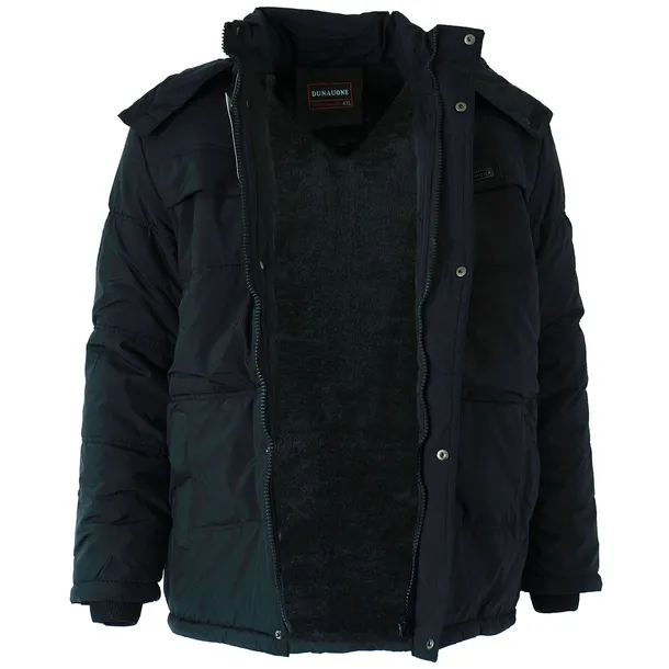 Kurtka męska ZIMOWA OCIEPLANA futerkiem z kapturem rozsuwana plus size 6XL