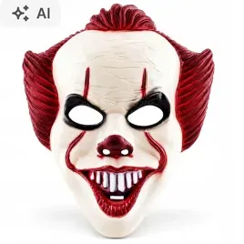 maska-na-twarz-halloween-straszny-klaun-karnawal-joker-czerwone-wlosy