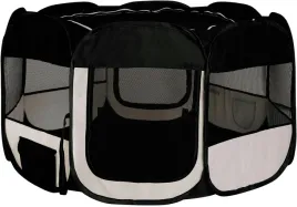 lionto-kojec-dla-szczeniat-skladany-pop-up-110x64-cm-czarno-bezowy
