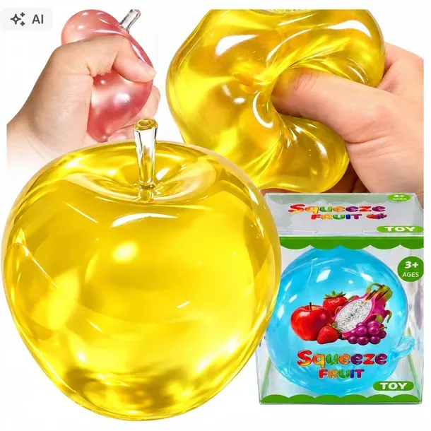 Gniotek Antystresowy Wazelinowy Owoc Jabłko 6cm Squishy jabłuszko MIĘKKI
