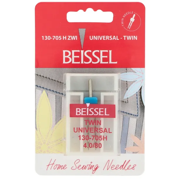 130/705 H-TWIN-4.0 80 Igły podwójne do tkanin BEISSEL do maszyn domowych