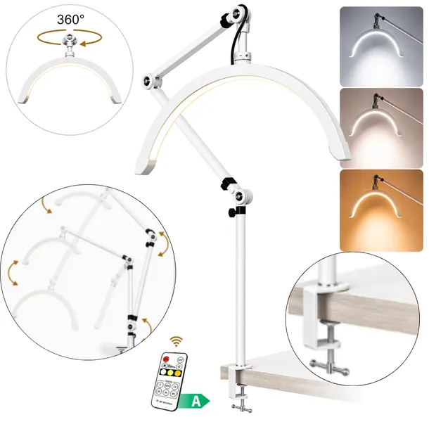 Lampa kosmetyczna Moon łuk do przedłużania rzęs led bezcieniowa przykręcana
