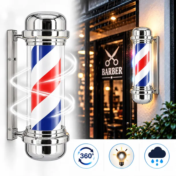 Plafon słupek lampa led barberska barberski znak reklama salon 94.5cm