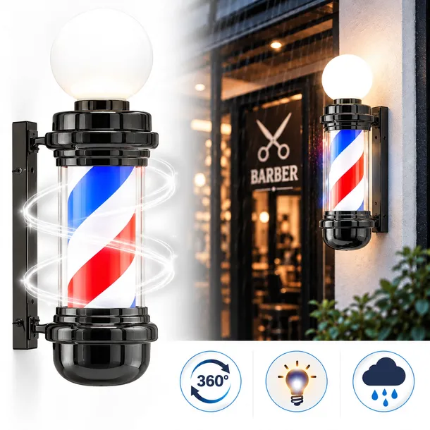 Plafon słupek lampa led barberska barberski barber znak reklama salon 67cm