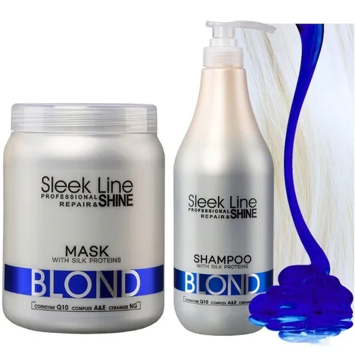 STAPIZ SLEEK LINE BLOND SZAMPON DO WŁOSÓW Z JEDWABIEM 1000ML + MASKA 1000ML