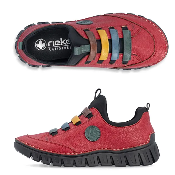 RIEKER półbuty, buty, sneakersy damskie czerwone 57550 rozmiar 37