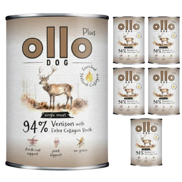 Ollo Plus Kolagen jeleń karma dla psa stawy glukozamina bez zbóż 6x 800g