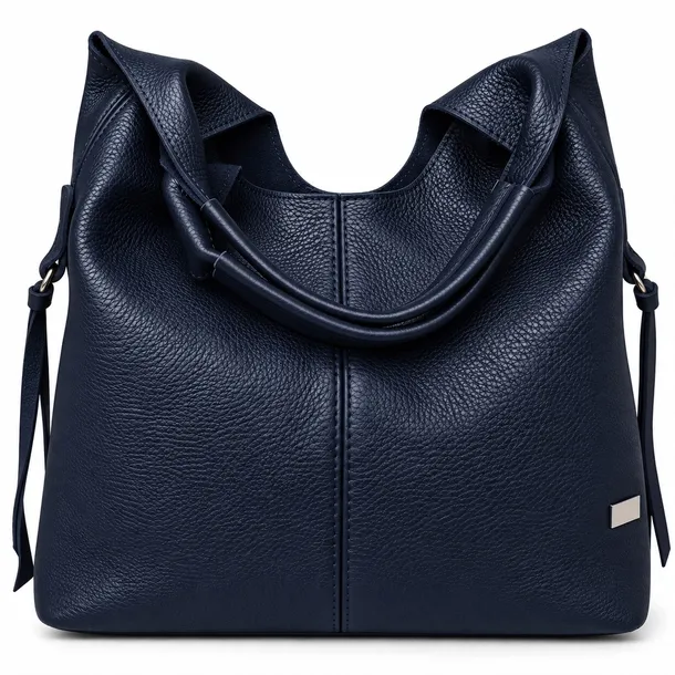 GRANATOWA TOREBKA SKÓRA NATURALNA SHOPPER torba ze skóry A4 Model 2w1