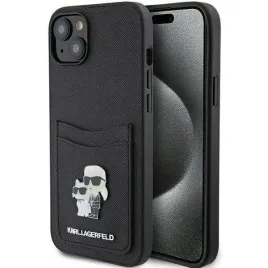 etui-karl-lagerfeld-saffiano-cardslot-karlandchoupette-metal-pin-do-iphone-15