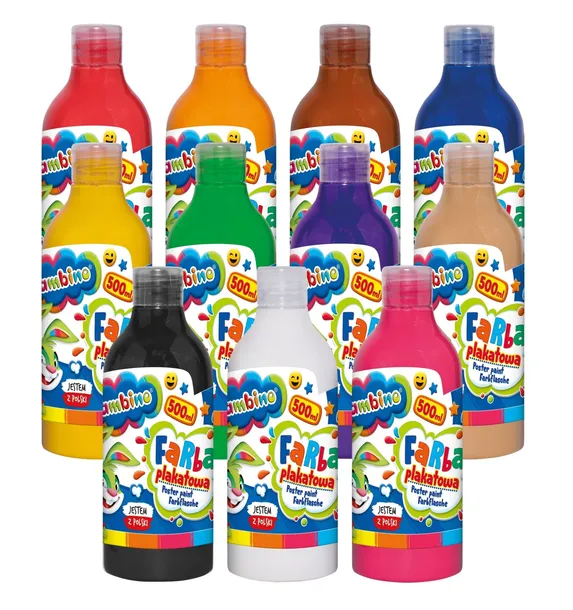 Farby plakatowe Bambino 500 ml Zestaw 11 Kolorów