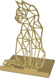 podporka-do-ksiazek-kot-geometryczny-metal-zloty