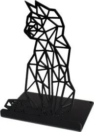podporka-do-ksiazek-kot-geometryczny-metal-czarny