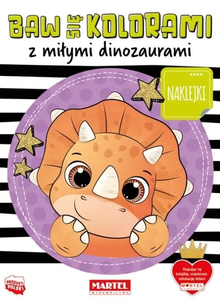 Kolorowanka z naklejkami z miłymi dinozaurami