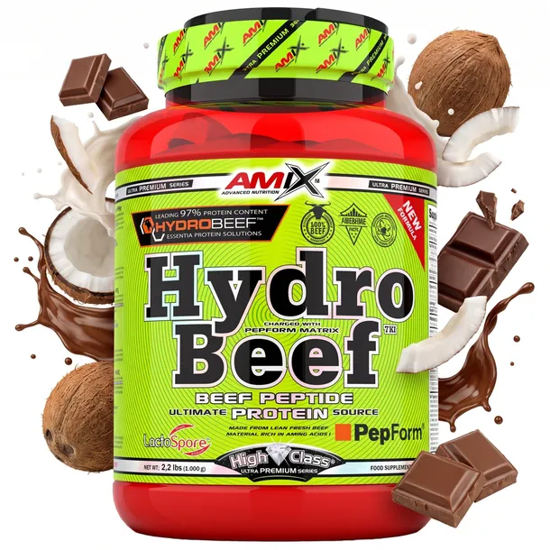 MOCNE BIAŁKO WOŁOWE Amix Hydro Beef 2kg - Czekolada z kokosem - Hydrolizat