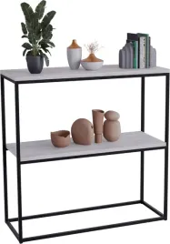 konsola-podwojna-z-polka-przedpokoj-loft-80x30h80-czarna-blat-beton-jasny