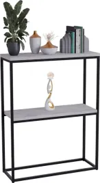konsola-podwojna-z-polka-przedpokoj-loft-60x20h80-czarna-blat-beton-jasny