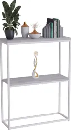 konsola-podwojna-z-polka-przedpokoj-loft-60x20h80-biala-blat-beton-jasny
