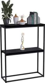 konsola-podwojna-z-polka-przedpokoj-loft-60x20h80-czarna-blat-minipearl