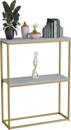 konsola-podwojna-z-polka-przedpokoj-loft-60x20x80-zlota-blat-beton-jasny