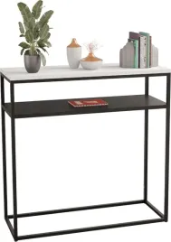 nowoczesna-konsola-podwojna-przedpokoj-loft-80x30x80-czarna-blat-bialy-mat