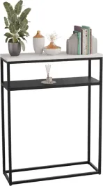 nowoczesna-konsola-podwojna-przedpokoj-loft-60x20x80-czarna-bialy-polysk