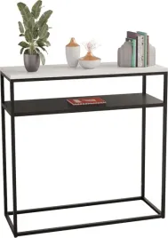 nowoczesna-konsola-podwojna-przedpokoj-loft-80x30x80-czarna-bialy-polysk