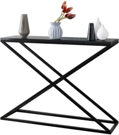konsola-x-metalowa-toaletka-stolik-polka-stojaca-loft-czarny-matowy-110x30