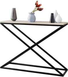 konsola-x-metalowa-toaletka-stolik-polka-stojaca-loft-czarny-sonoma-110x30