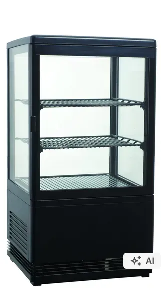 Witryna chłodnicza nastawna czarna z oświetleniem LED, 58 l, 428x386x810 mm