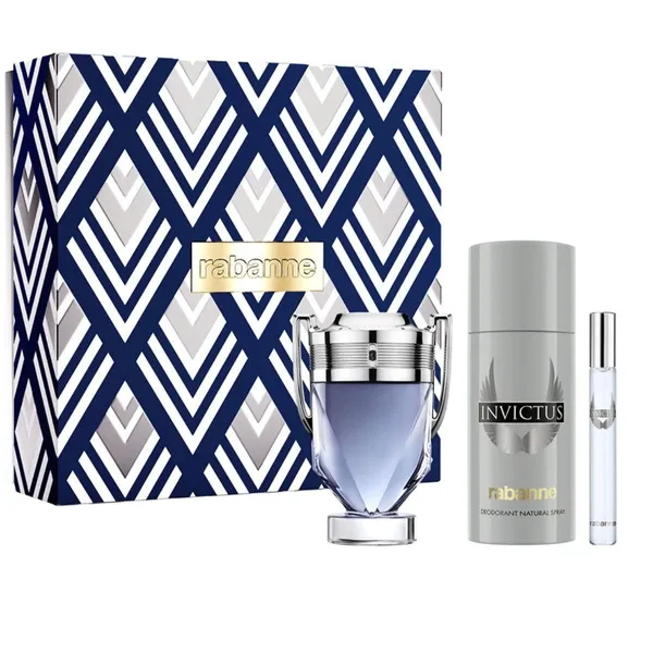 Paco Rabanne Invictus EDT 100ml + EDT 10ml + dezodorant 150 ml Zestaw